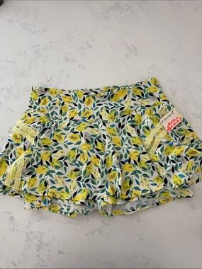 Yellow Lemon Print Free People Movement Tennis Athletic Skort
